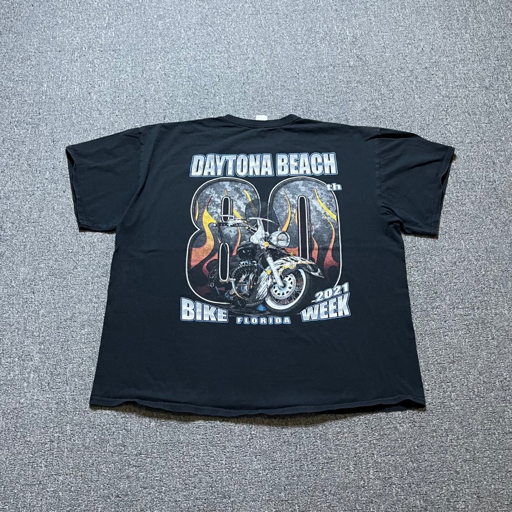 Daytona Beach Bike Week Shirt 2XL Black 80th Anniversary 2021 Graphic Tee